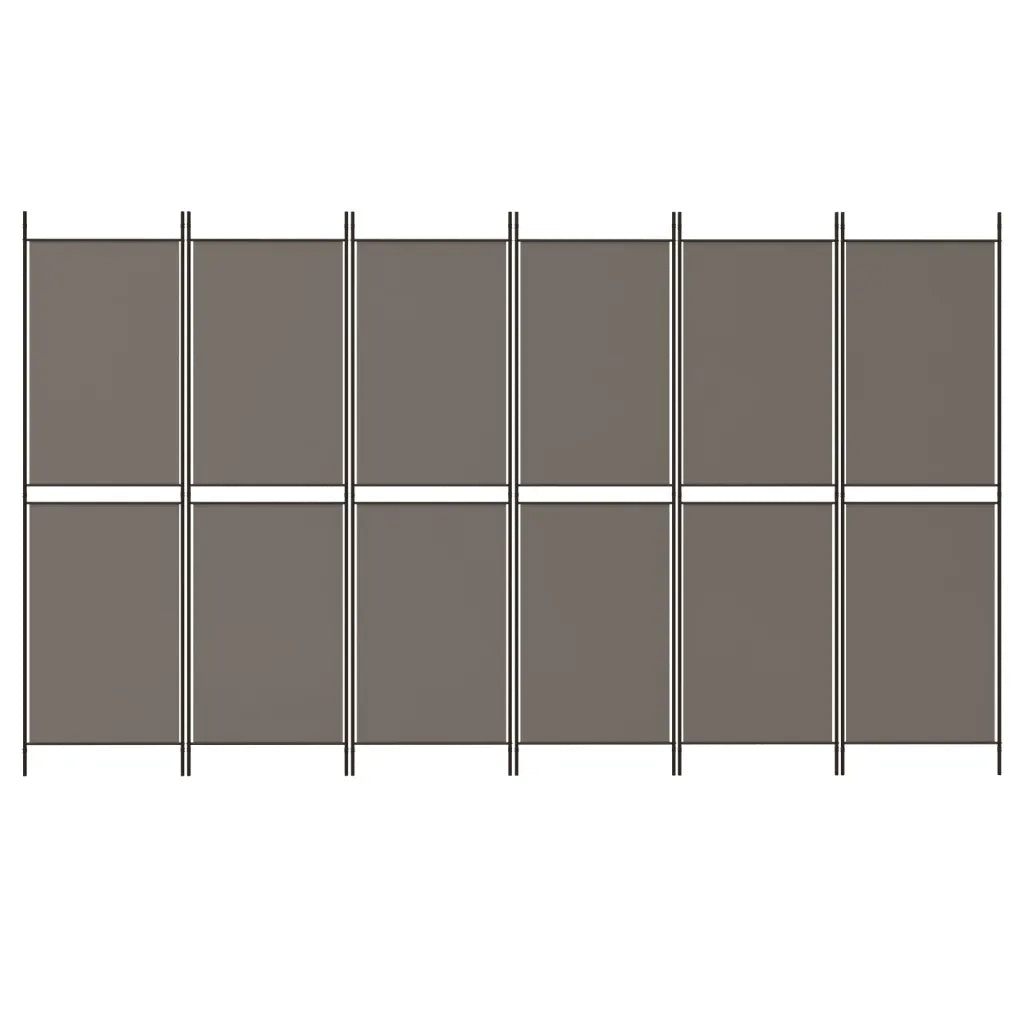 Divisorio a 6 Pannelli Antracite 300x220 cm Tessuto 350256