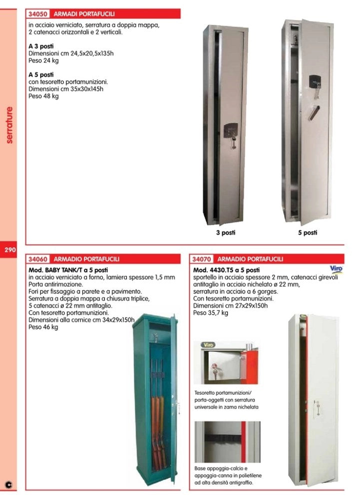 1pz chiave per armadio portafucili 5 posti cod.3610 cod:ferx.11379