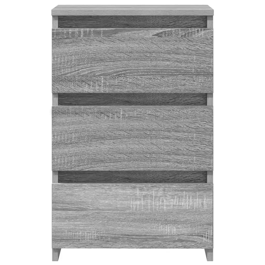 Set di 2 Comodini | Armadio da Notte | Mobiletto da notte Grigio Sonoma 40x35x62,5 cm in Legno Multistrato