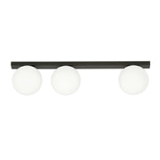 Emibig FIT plafoniera 3 luci E14 nera/opal 70cm metallo