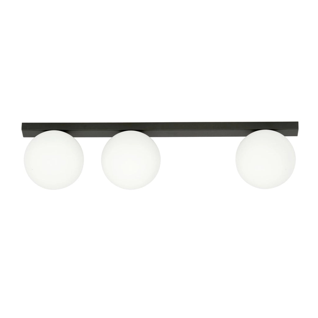 Emibig FIT plafoniera 3 luci E14 nera/opal 70cm metallo