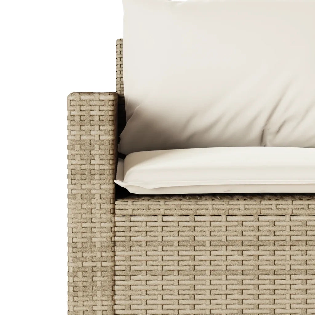 Set da Pranzo da Giardino 2 pz con Cuscini Beige in Polyrattan 366338