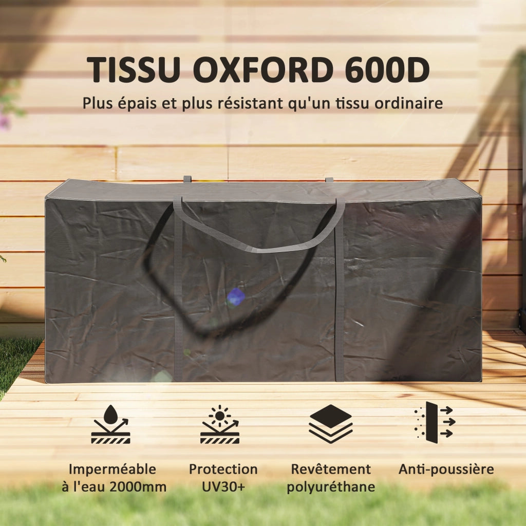 Custodia per cuscini da giardino ¨C Xylo ¨C tessuto Oxford nero 175x55x75 cm