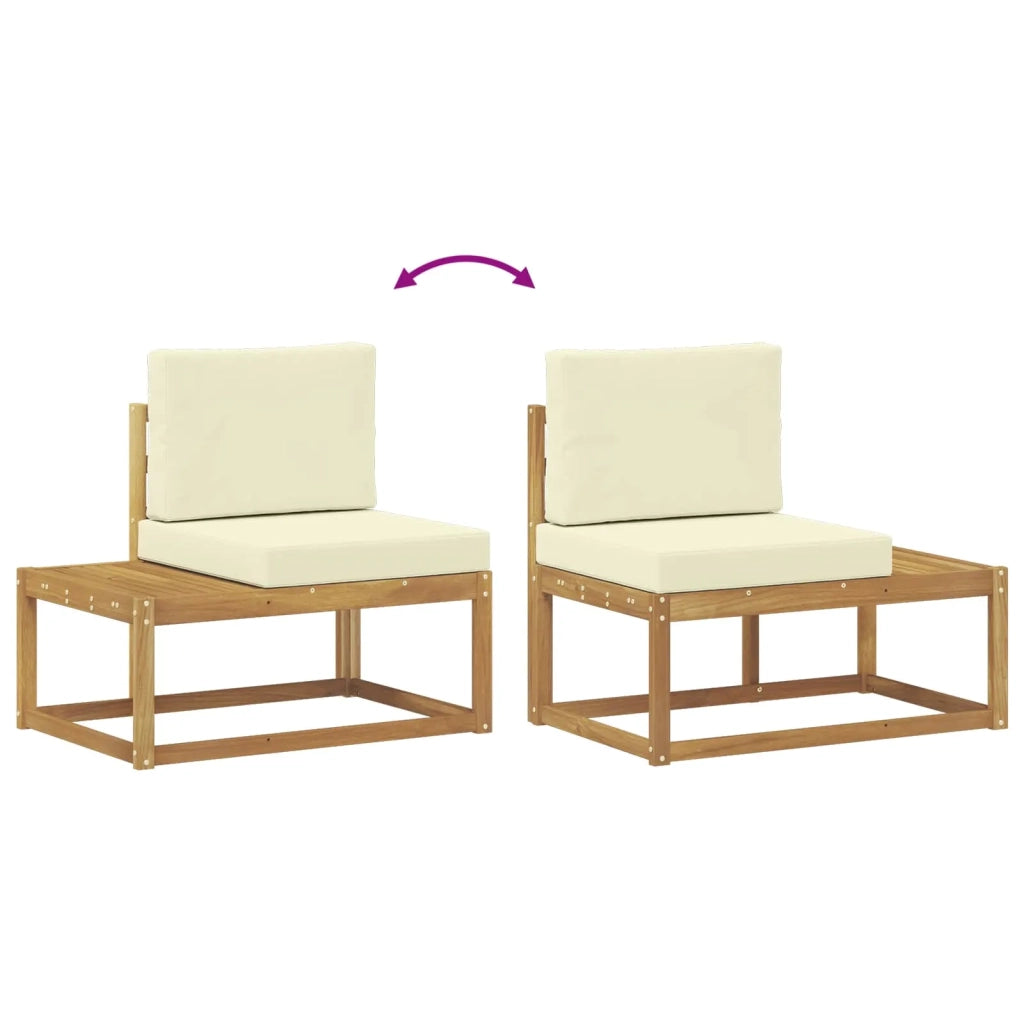 Set di divani da esterno 2 pcs Bianco e Crema Poliestere 3388174