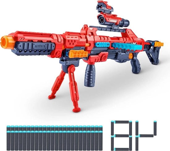 Blaster a Palla di Schiuma per Bambini da 8 anni - 1000+ combinazioni con 48 dardi - Rosso