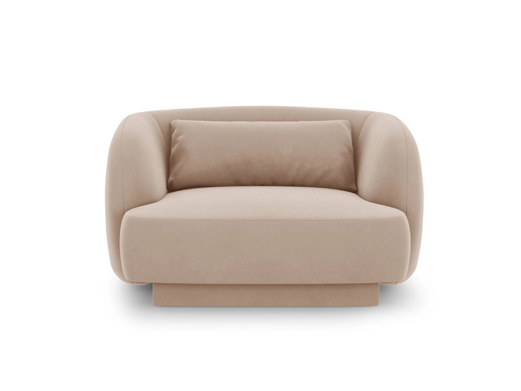 Cosmopolitan Design - Poltrona "Tulum" in velluto beige 