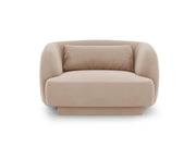Cosmopolitan Design - Poltrona "Tulum" in velluto beige 