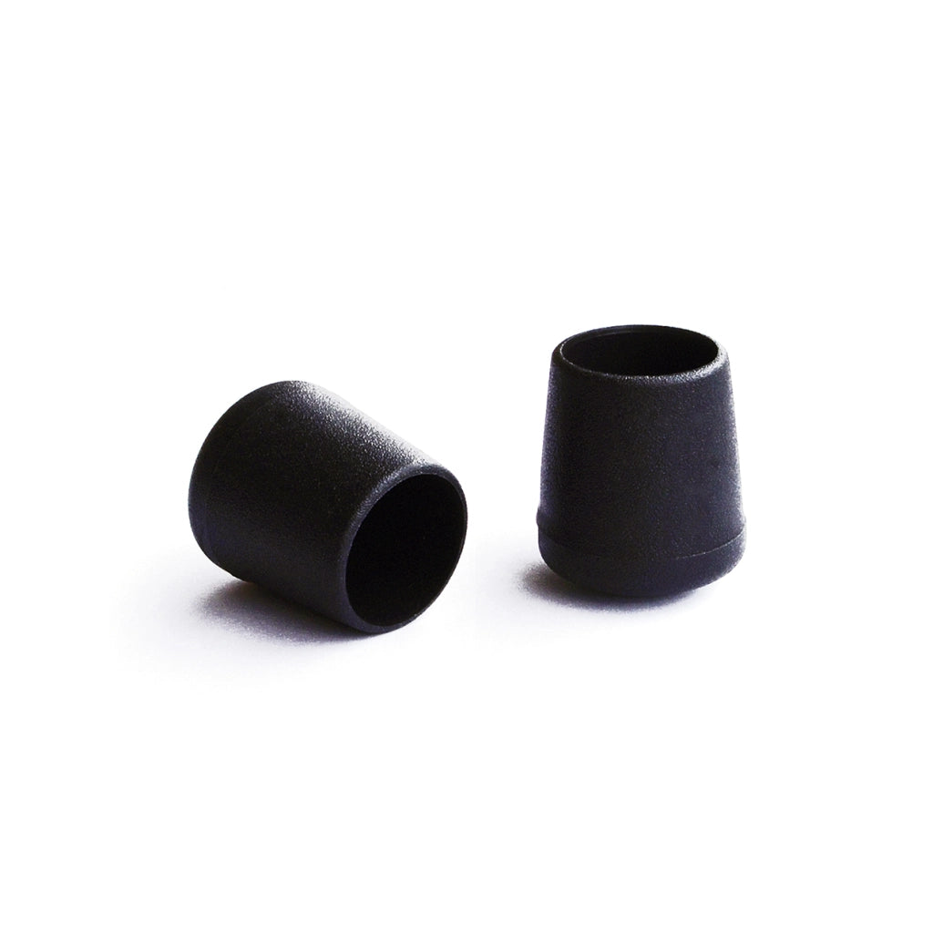 Puntali esterni tondi neri Ã˜ 25 mm. 4 pz.