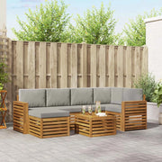 Set divano sezionale con cuscino 7 pcs Grigio Naturale e Chiaro 3375136