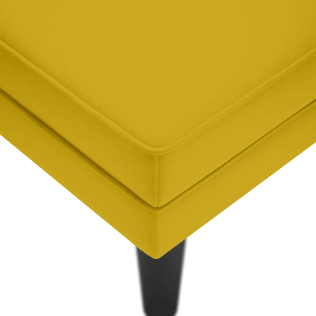 Sdraio con Cuscino e Bracciolo Destro in Velluto Giallo 4009813