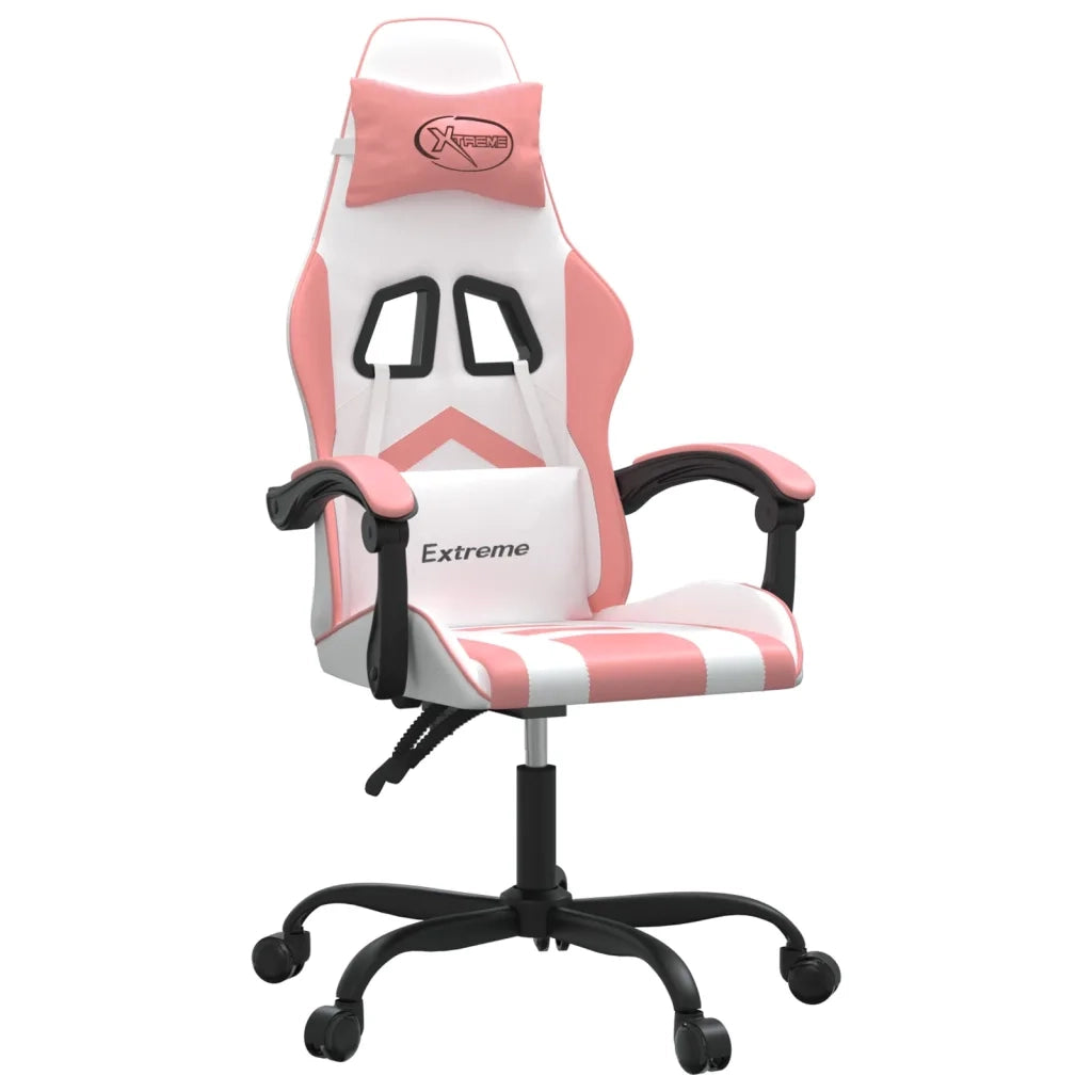 Sedia da Gaming Bianco e Rosa in Similpelle 3143899