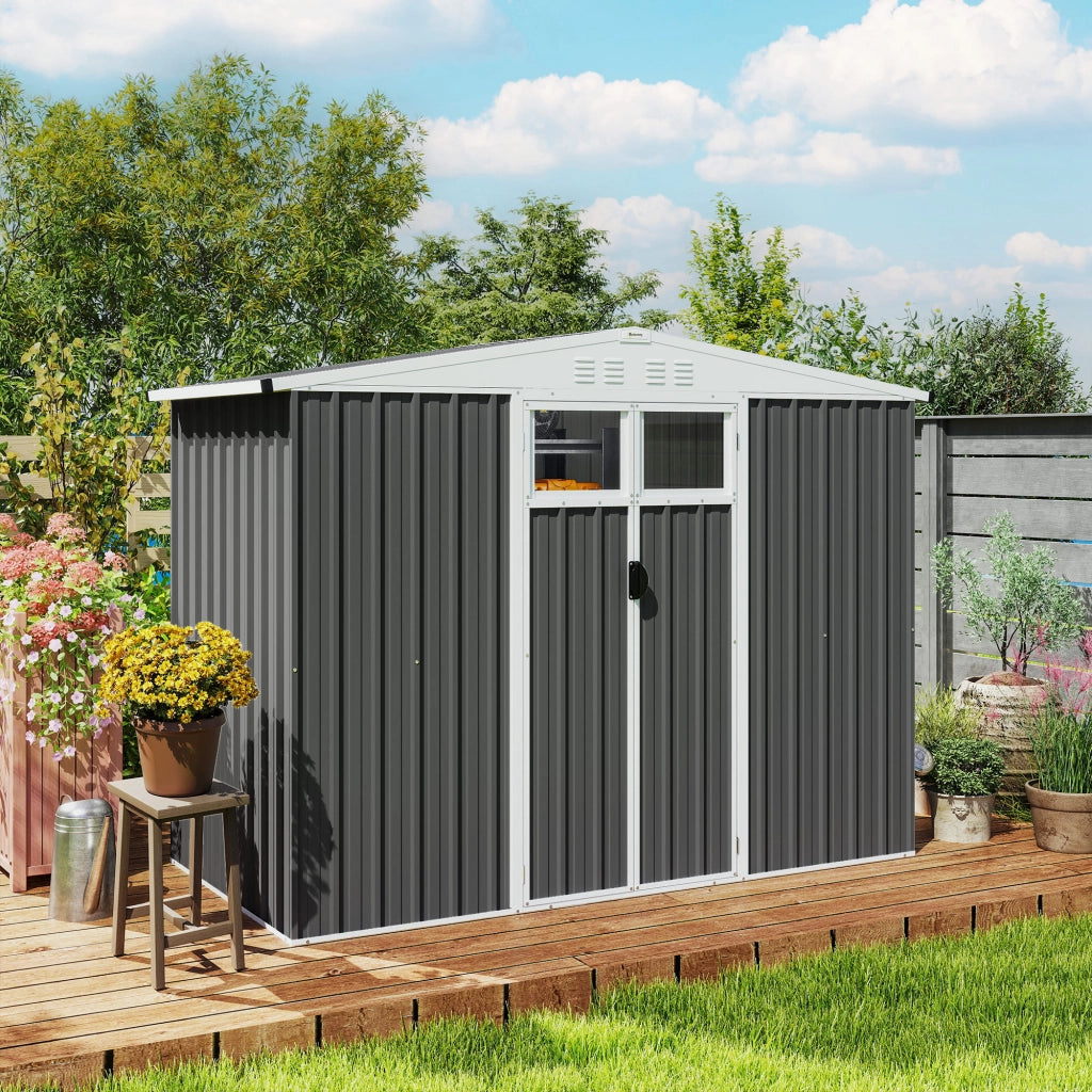 Casetta da giardino in metallo ¨C Minimal ¨C grigio 246x117x180 cm