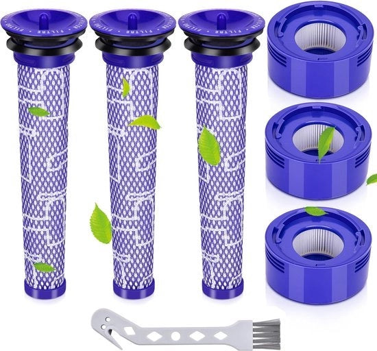 Filtro per aspirapolvere per Dyson, V8 aspirapolvere, V7 Absolute Animal Motorhead, 3 filtri HEPA, 3 filtri prefiltranti, sostituisce pezzo di ricambio # DY-96566101, DY-96747801(V7V8)