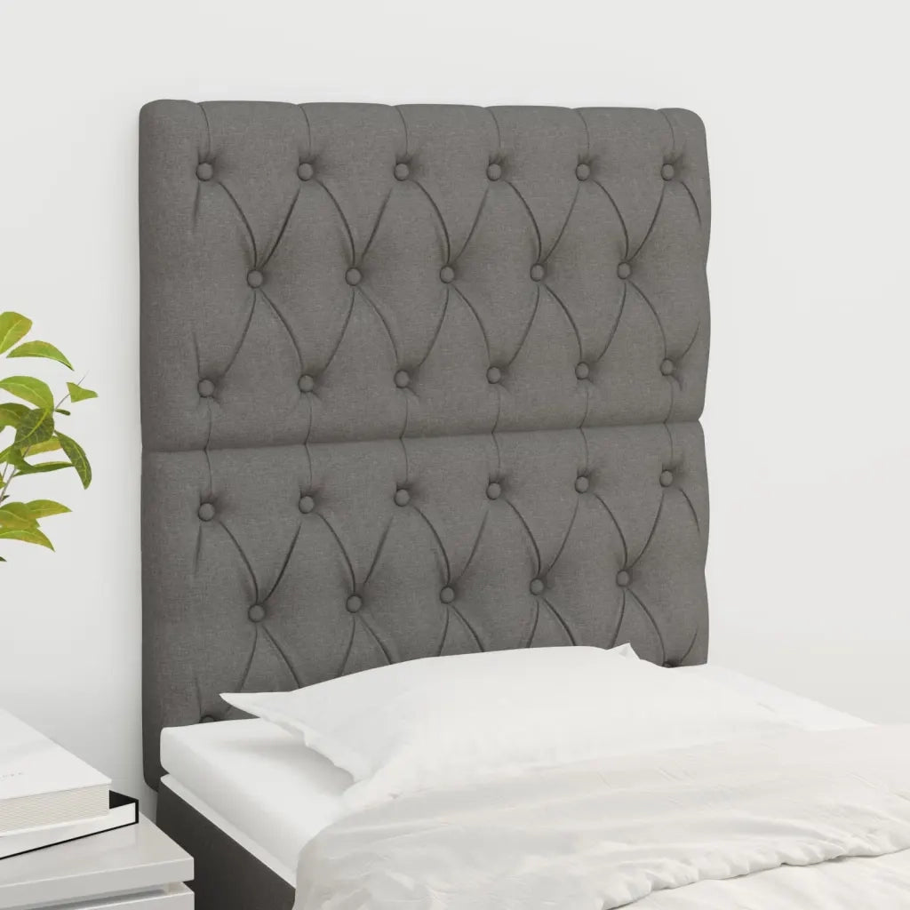 Testiera | Testata Grigio Scuro 80x7x118/128 cm Tessuto
