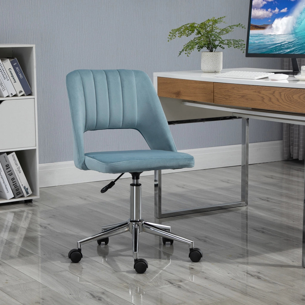 Sedia da ufficio imbottita in velluto ¨C zephmum ¨C blu
