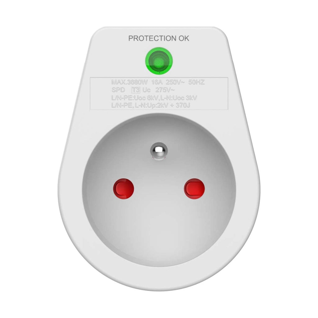 Presa parafulmine 1 uscita Tipo E - Protezione 310J Bianco Force Power