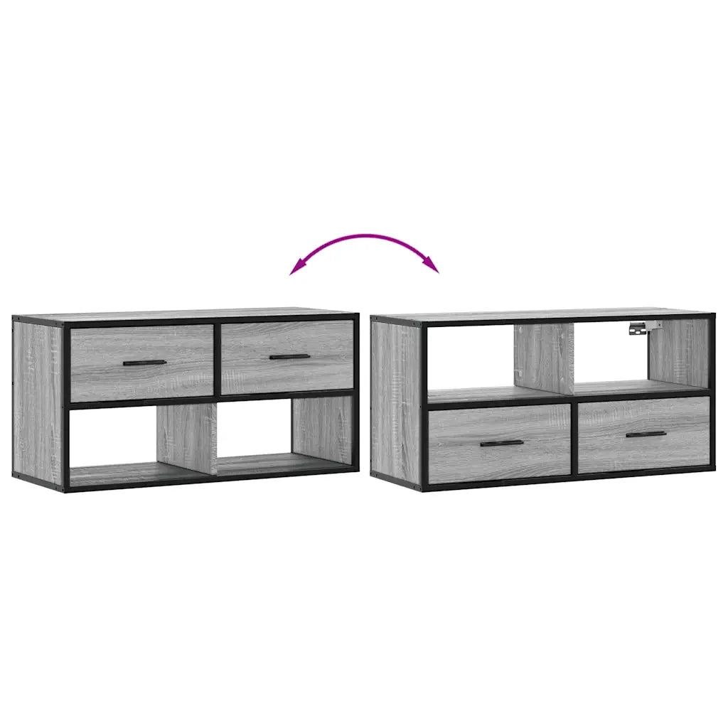 Mobile TV | Armadietto TV | Mobile Porta TV Grigio Sonoma 80x31x39,5 cm Legno Multistrato Metallo