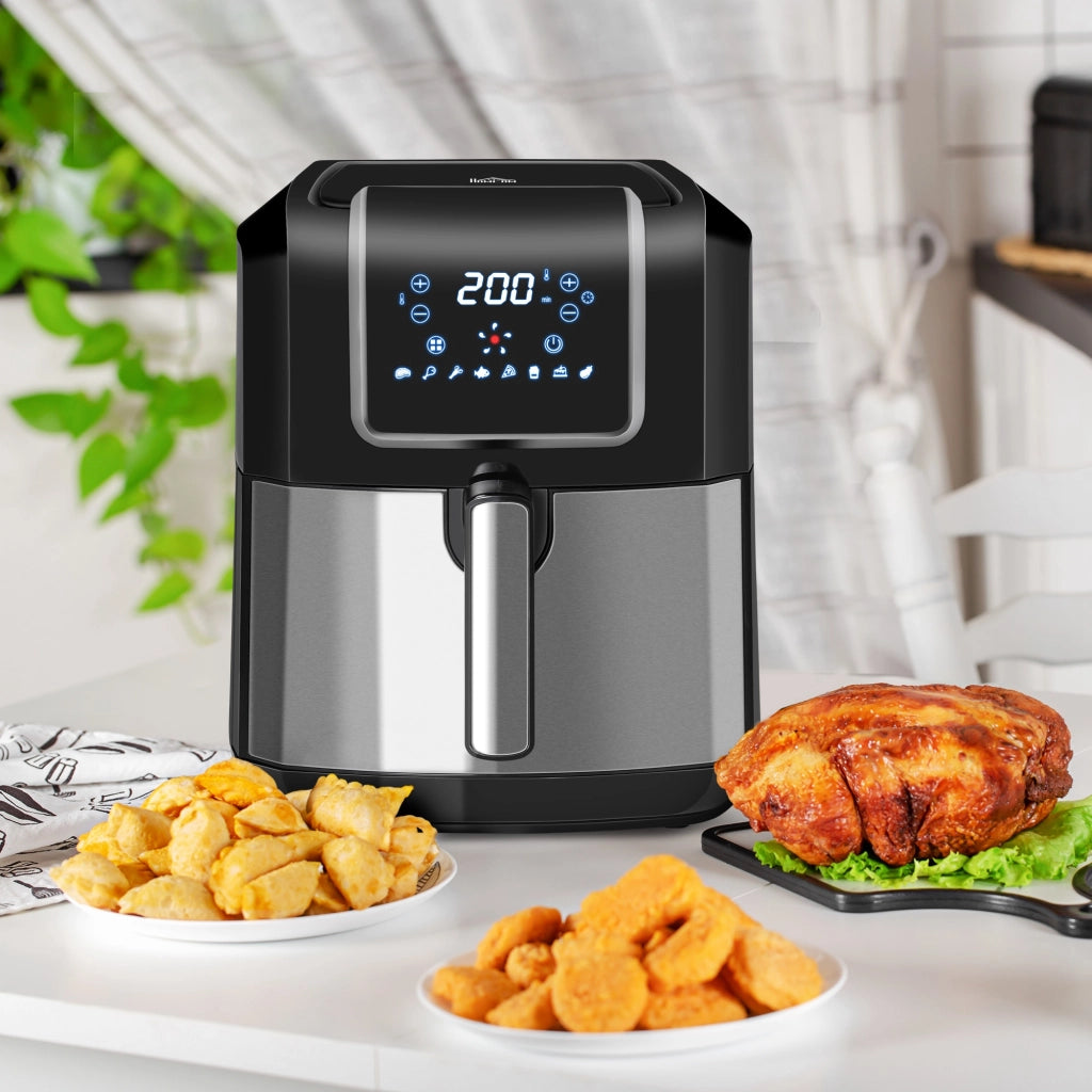 Friggitrice ad Aria 6,5L ¨C Xylo ¨C 1700W, 8 Programmi, Display LED Touch, Antiaderente, Nero