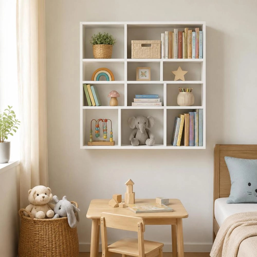 Wall Shelf White 90x16x78 Cm Wood Composite