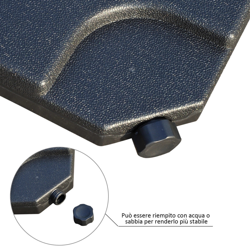 Set 4 Pezzi Base per Ombrellone da Giardino in Plastica ¨C Minimal ¨C 50x50x7.5 cm