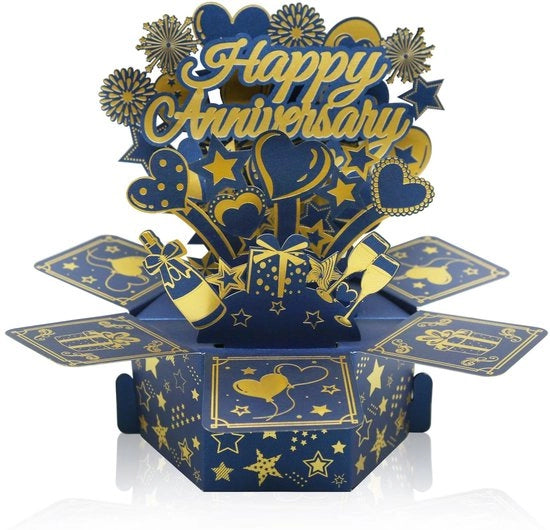 Carta di compleanno 3D - Carta di auguri - Carta di anniversario - Regalo per uomo/donna - Alta qualità - Inclusa busta