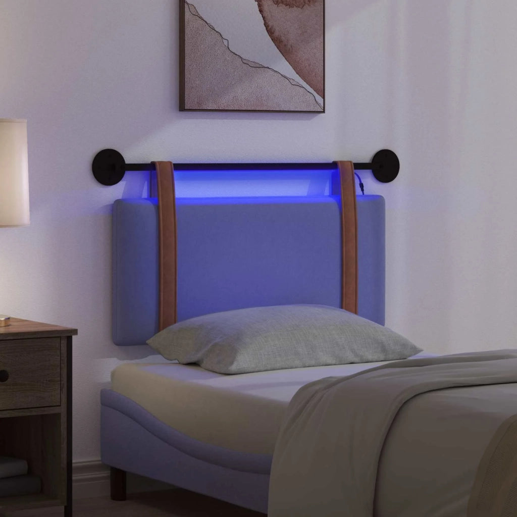 Testiera sospesa Con luce LED Blu jeans PU Antico 3423875