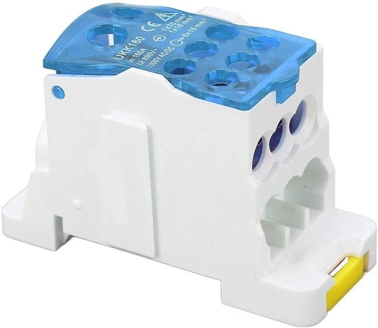 Chiusura per rail DIN - Box di connessione 12V - Materiale resistente al fuoco - Formato compatto - Blocco di alta tensione - Adatto per armadi elettrici