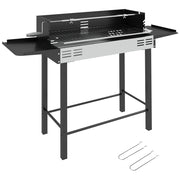 Barbecue a Carbone Portatile con Spiedo Girevole ¨C Minimal ¨C Griglia 118x32x90 cm Nero