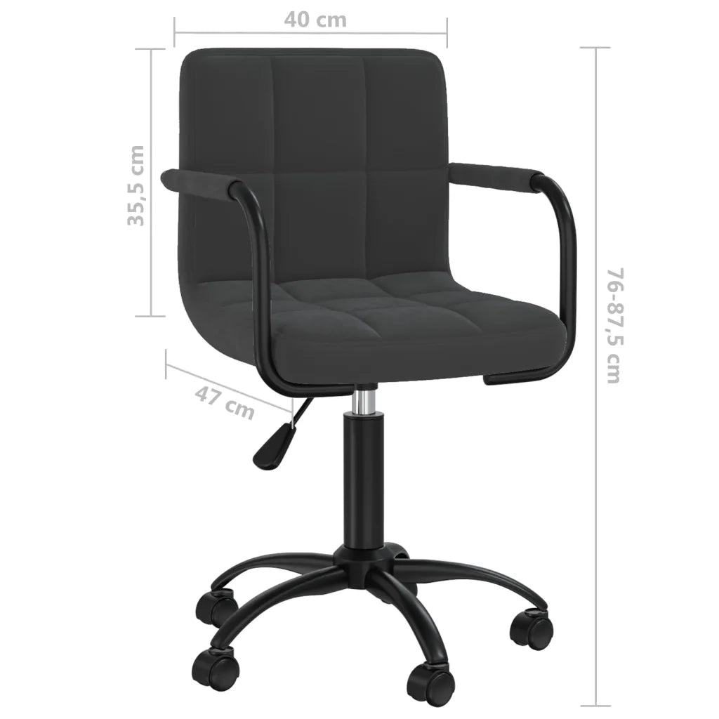 Sedia Girevole da Ufficio Nera in Velluto 334707