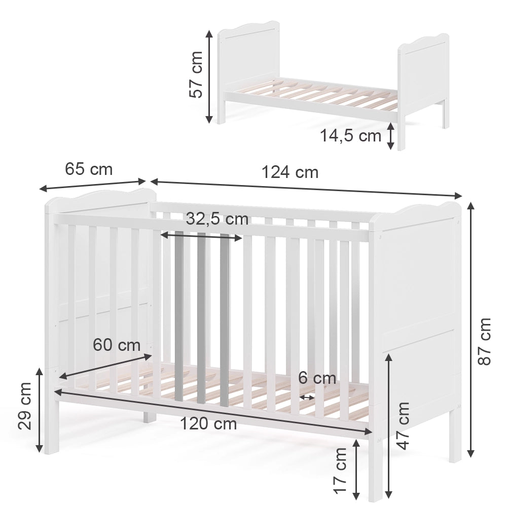 Vitalispa Culla neonato Bianco 60x120 cm