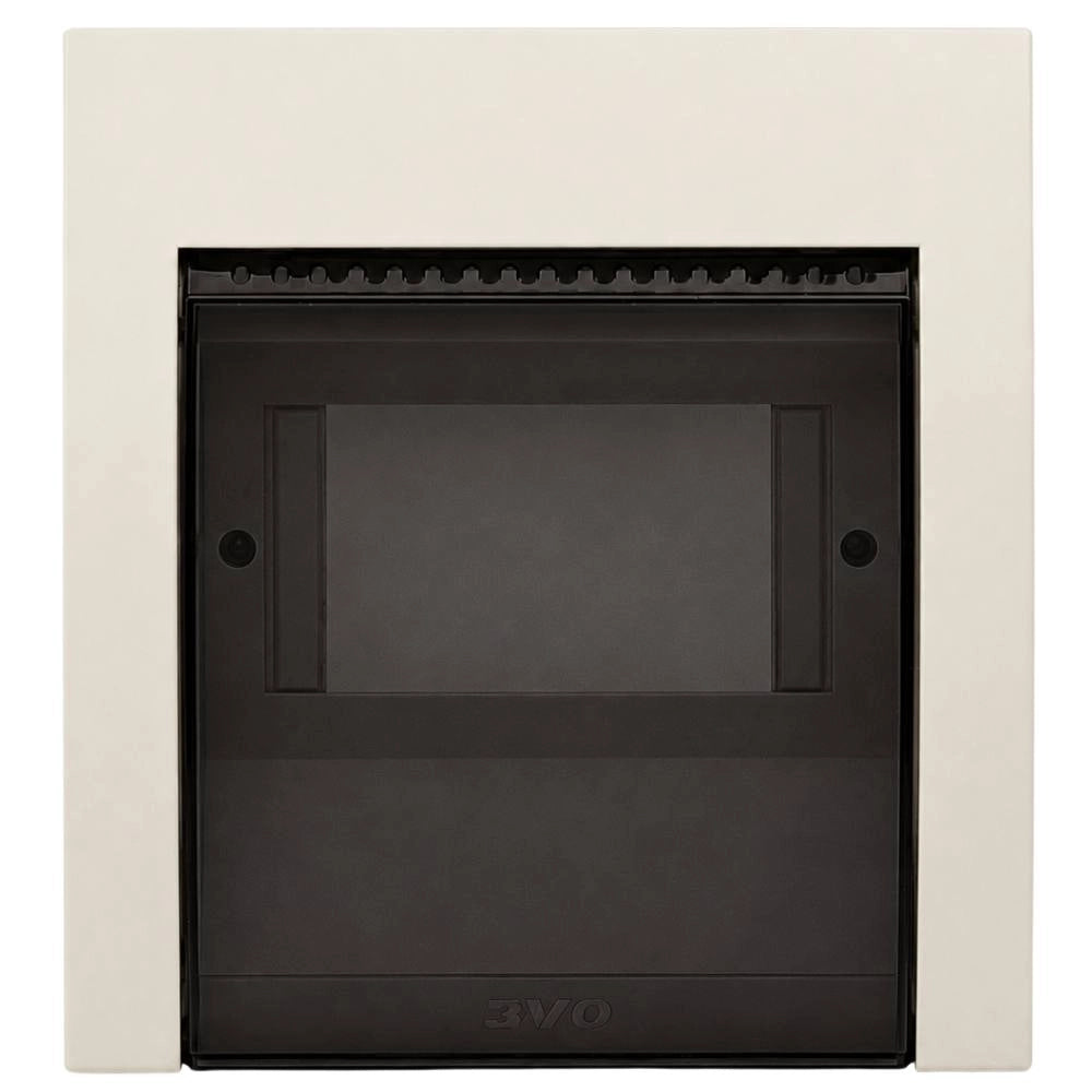 Coperchio ip40 con portello fumé per scatole da incasso 5 moduli din
