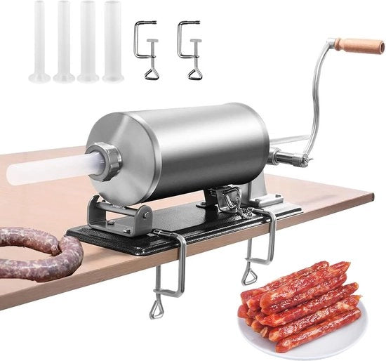 Macchina per riempire salsicce manuale in acciaio inossidabile - per salsicce fatte a mano con 4 bocchette di riempimento