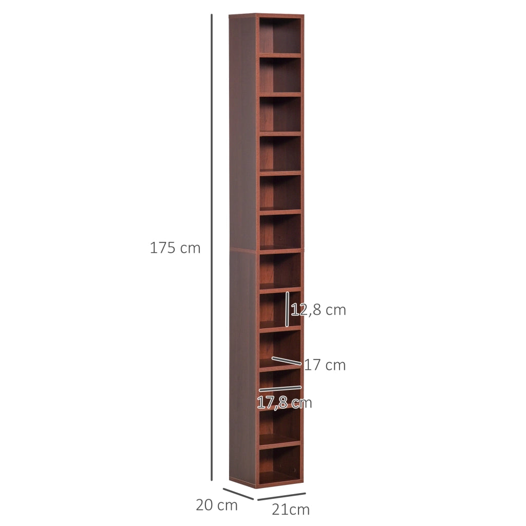 Libreria per CD e DVD ¨C zephmum ¨C marrone 21x20x175 cm