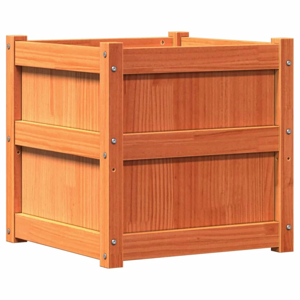 Fioriera aiuola rialzata fioriera aiuola giardino terrazza set da 2 cerata legno massello di pino marrone 02_0039064