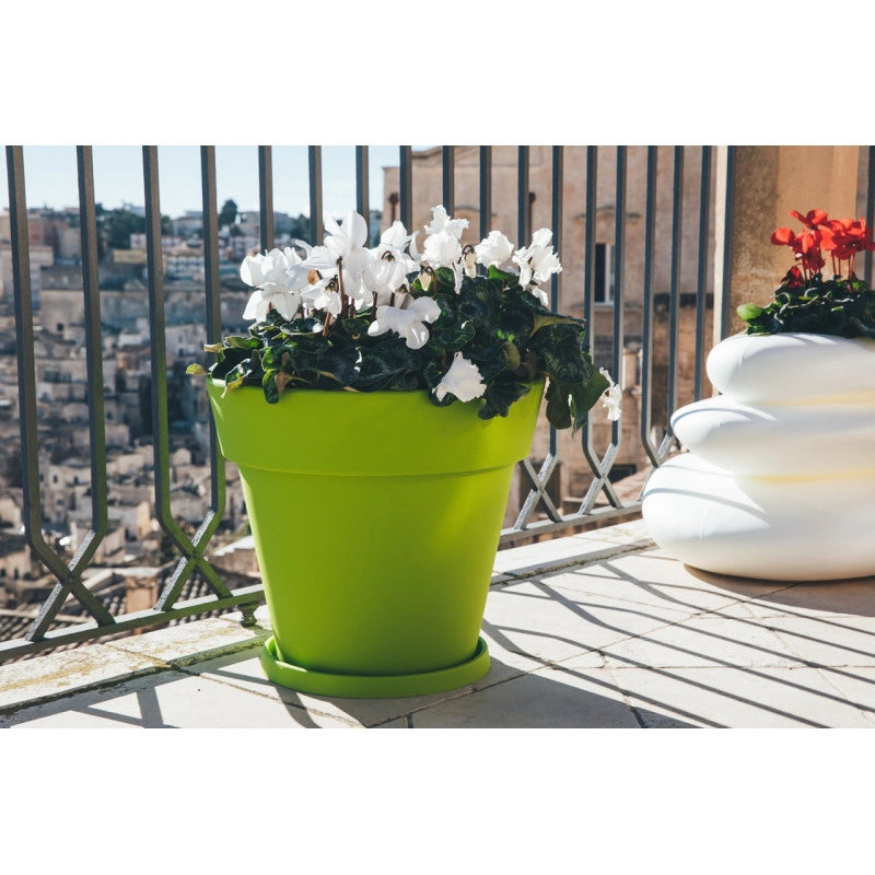 Vaso moderno di design Ø50 H44 in polimero bronzo resistente per interno ed esterno - Made in Italy - Monacis