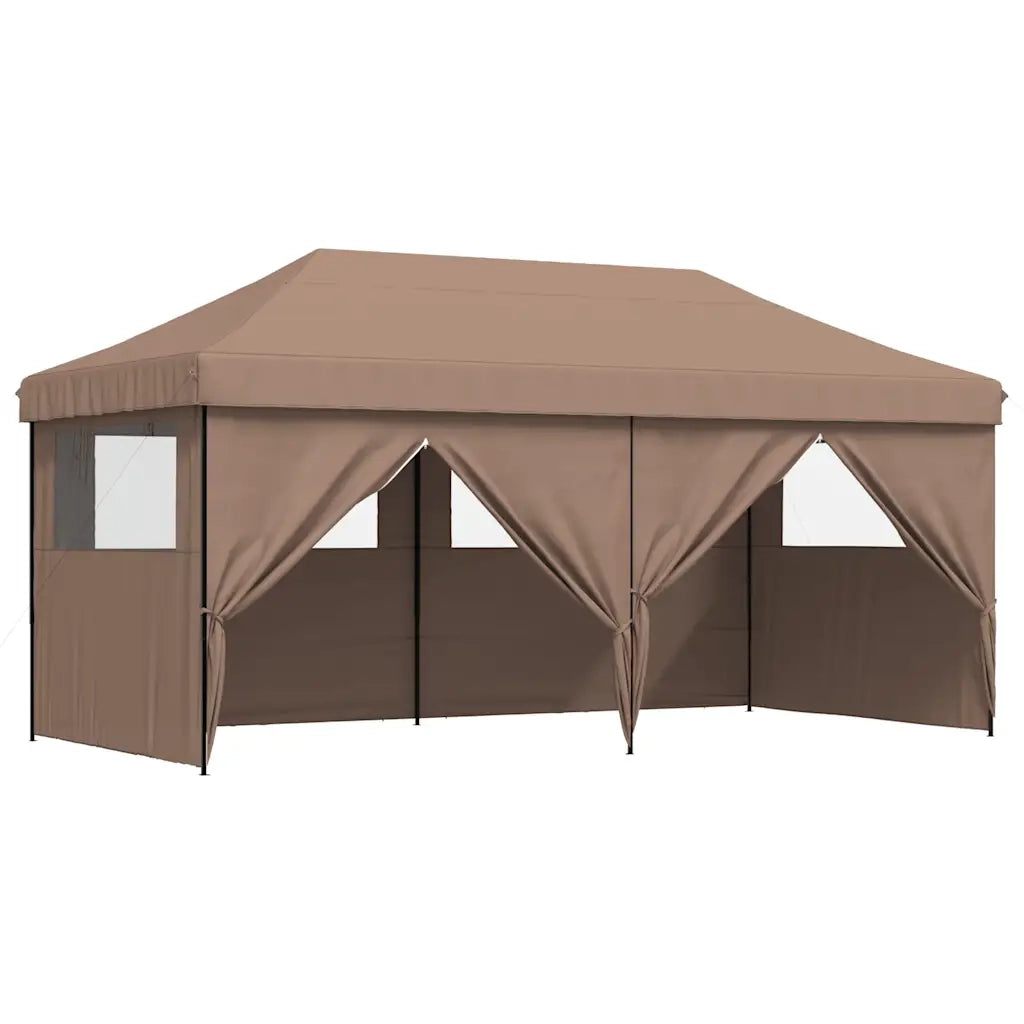 Tendone per Feste Pieghevole Pop-Up con 4 Pareti Marrone 4004956