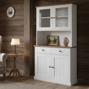 Madia Pattada, Credenza 2 Cassetti, 90x45x190h cm Bianco