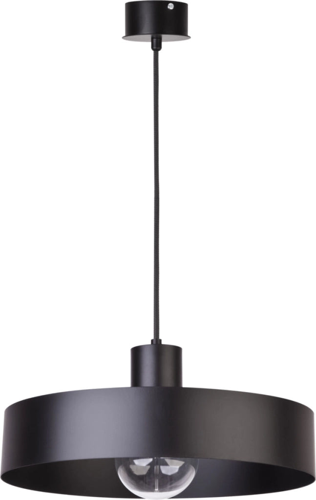 Lampada sospensione minimalista nera Ø35 E27 Rif Sigma