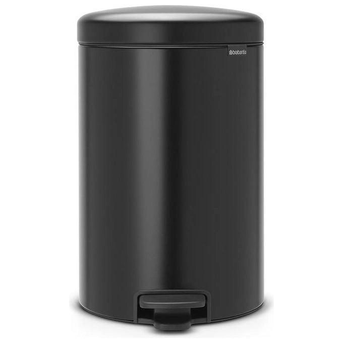 Brabantia 114106 NewIcon Pattumiera a Pedale 20 L Chiusura Ammortizzata Base Antiscivolo Acciaio Matt Black