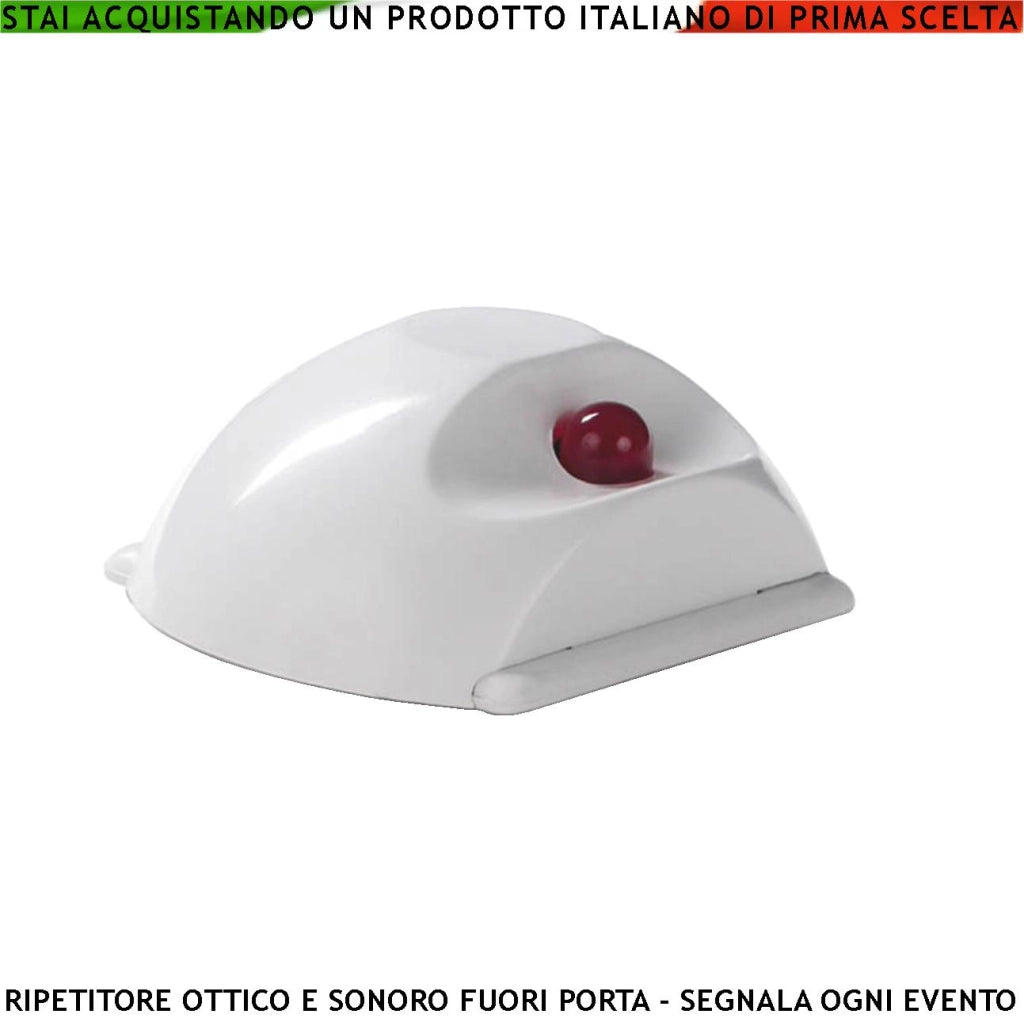 SEGNALATORE REMOTO ALLARME OTTICO E SONORO FUORI PORTA INCENDIO OCCUPATO TERMINE LAVORO FINE AZIONE MOVIMENTO SOS
