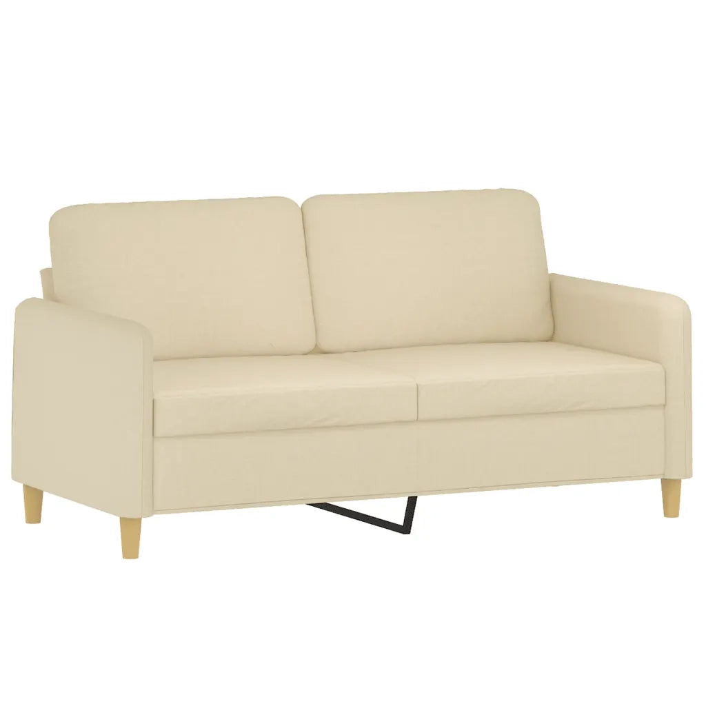 Divano a 2 Posti con Cuscini Crema 140 cm in Tessuto 3200911