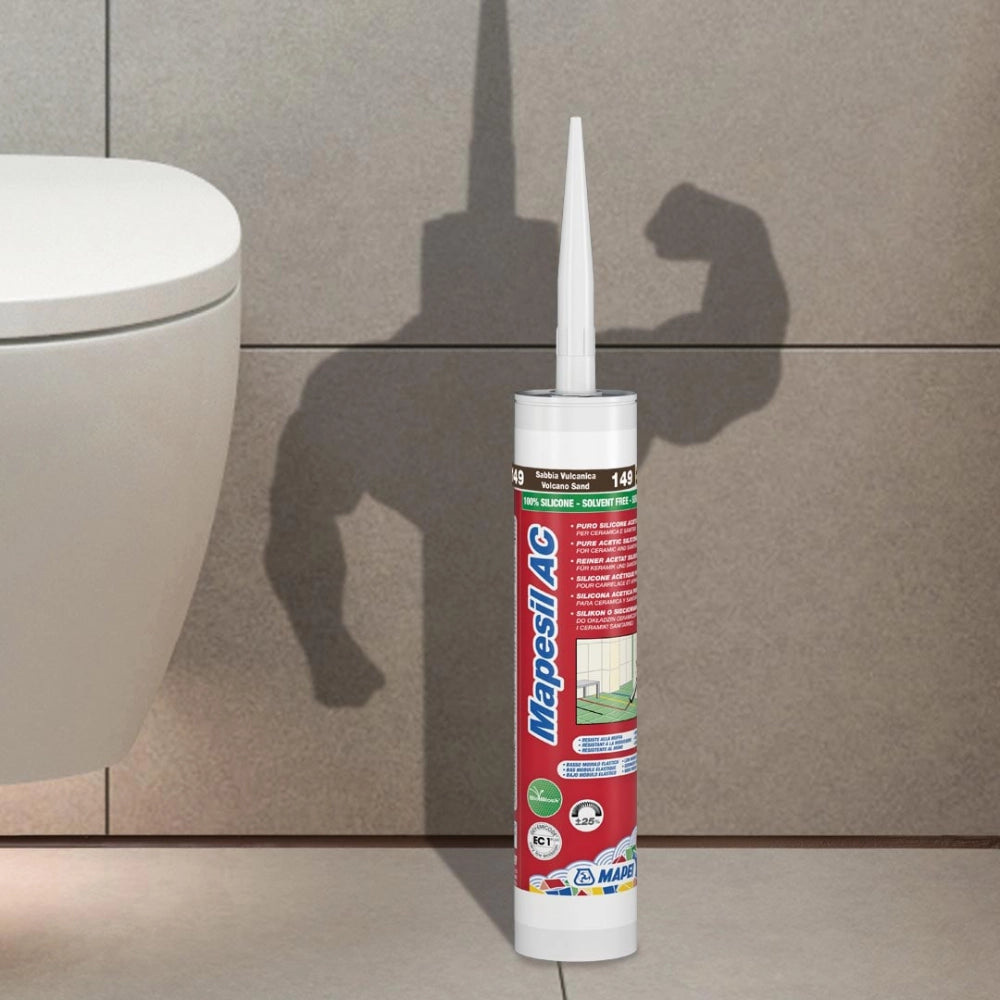 Mapei mapesil ac silicone acetico elastico resistente alla muffa 310 ml 6 pezzi *** colore- bianco antico - 123, conf...