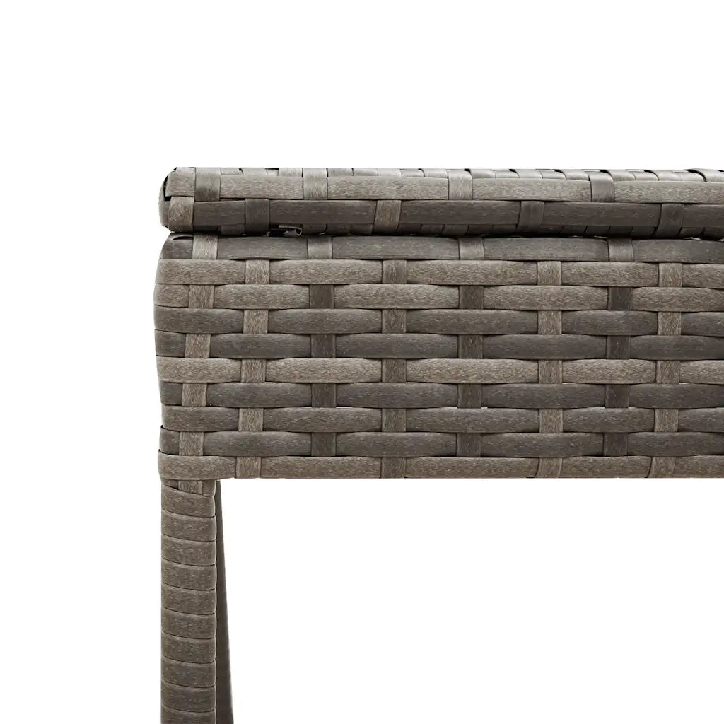 Lettino prendisole con Tavolino e Cuscino in Polyrattan Grigio 4002734