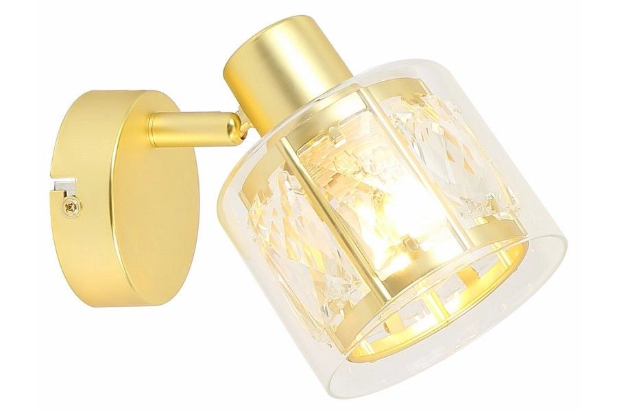 Applique Elmo oro doppio vetro cristallo 1xE14 40W Reality