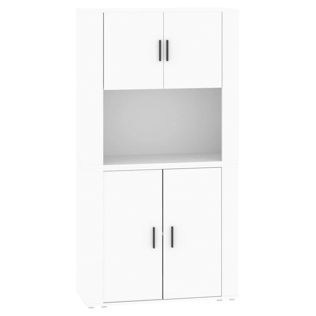 Credenza buffet cassettiera mobile contenitore organizer cucina soggiorno soggiorno legno multistrato bianco 02_0032781