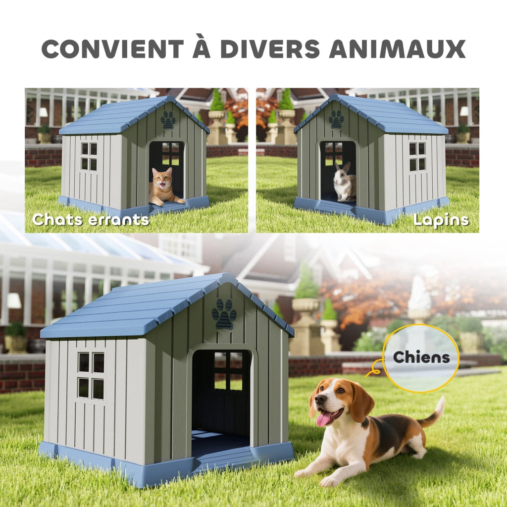 Casetta per Cani Esterno ¨C zephmum ¨C 85x79x82 cm Blu