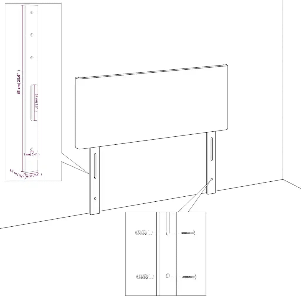 Testiera Blu scuro 90x5x78/88 cm in Tessuto 346434
