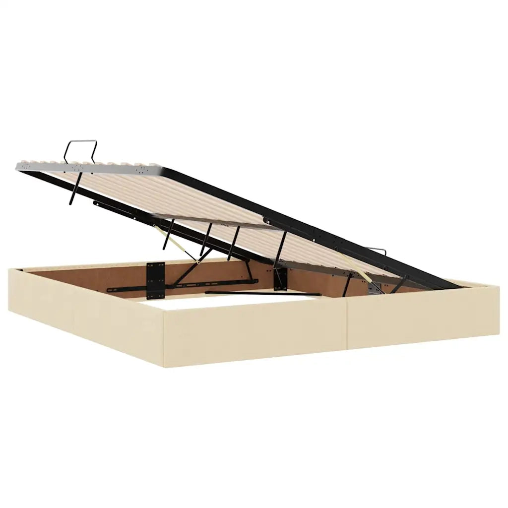 Letto con contenitore e LED Crema 180 x 200 cm Poliestere