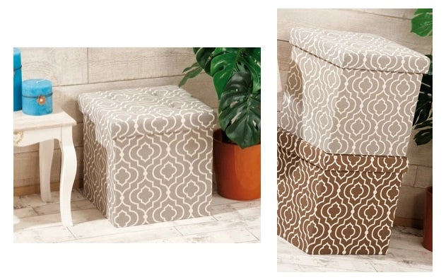 Pouf pieghevole in tessuto stampato trip 38 x 38 x 38 cm 2 Colori