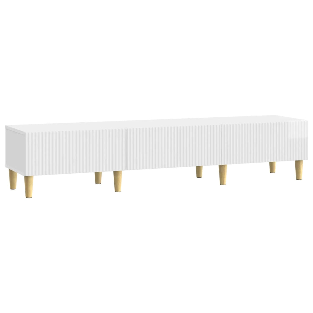 Mobile TV | Armadietto TV | Mobile Porta TV Bianco Lucido 147 x 34,5 x 30 cm Legno ingegnerizzato